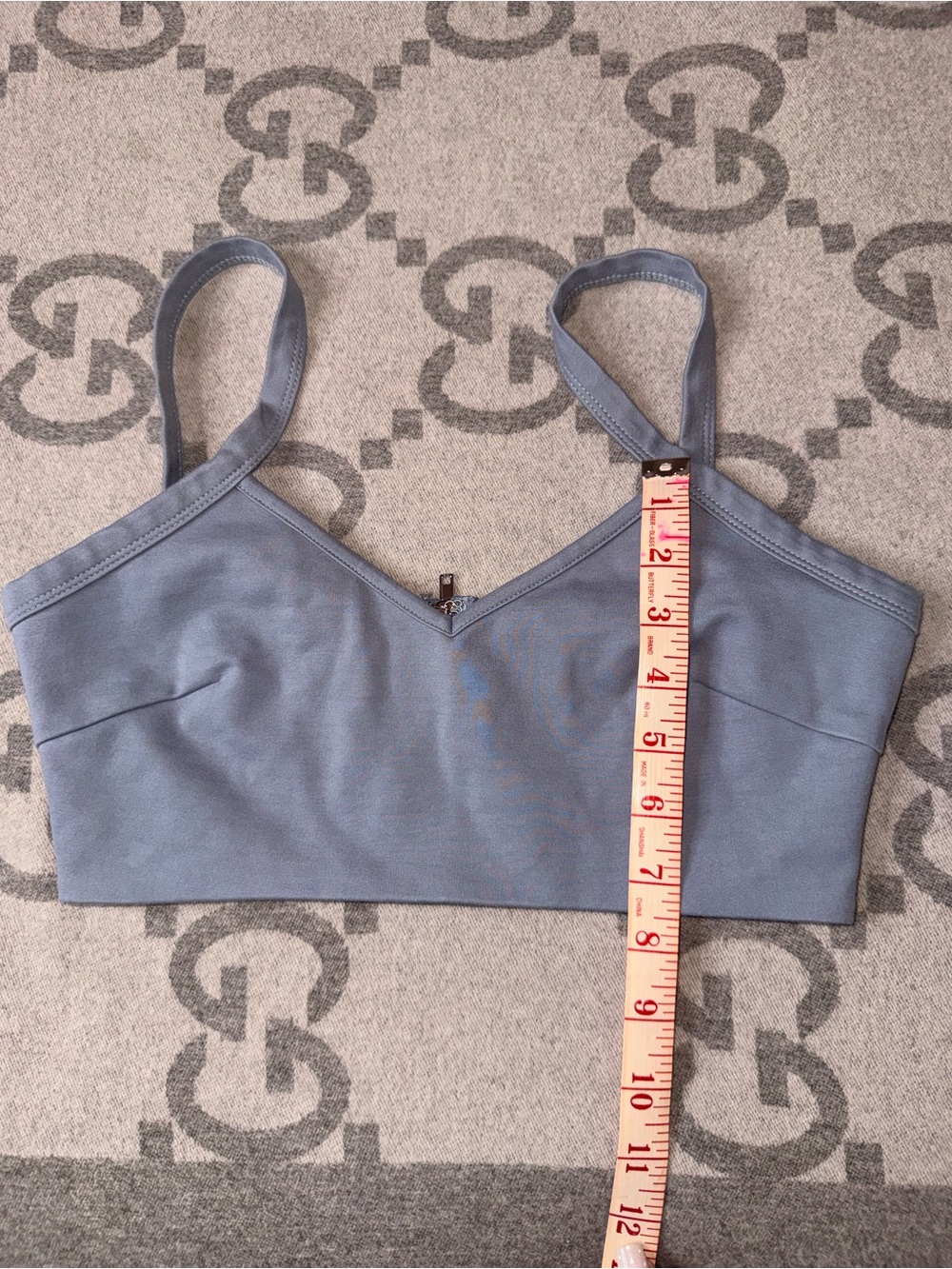 Tiger Mist V-Neck crop in Dusty Blue - Picture 5 of 8